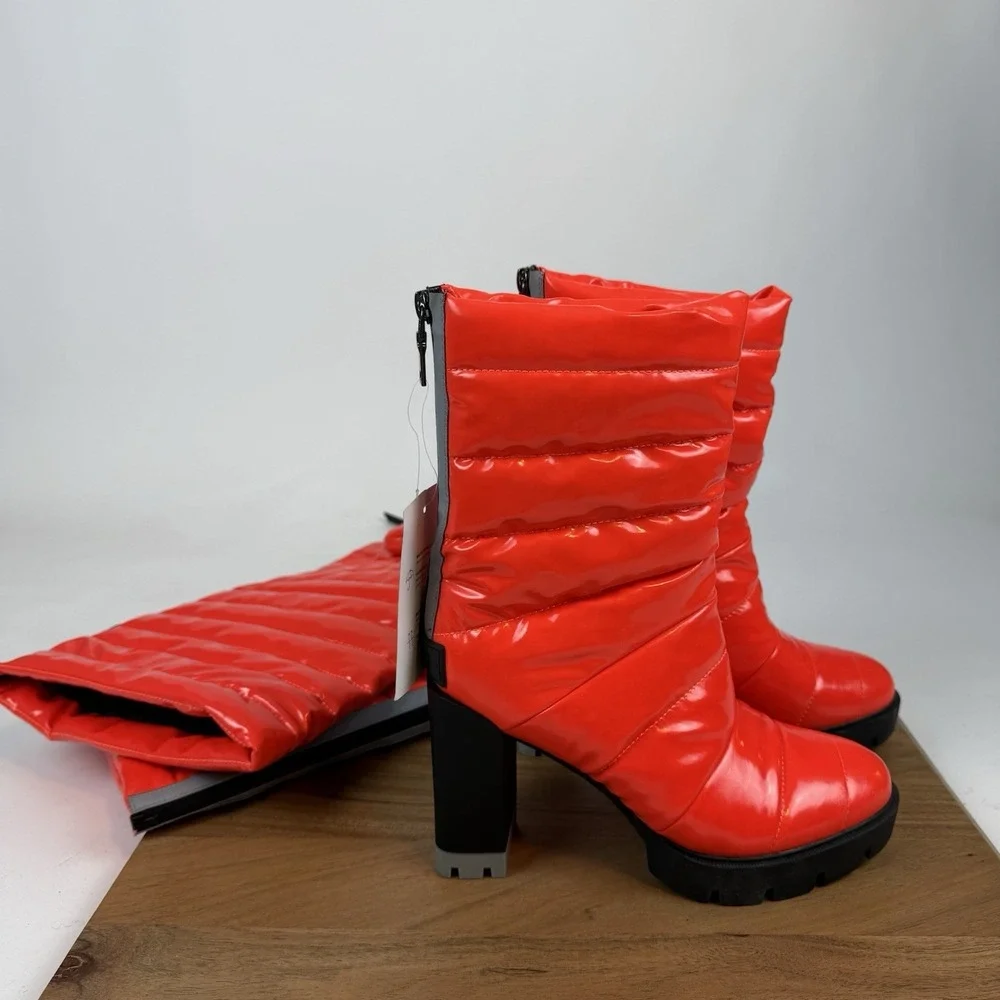 Womens Naturalizer X Think Royln Crosswalk Platform Orange Boots Shoes‎ Sz 7